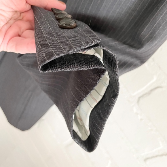 Lauren Ralph Lauren Men’s Blazer Formal Gray Pinstripe Single breast Sz 46R - Picture 5 of 14